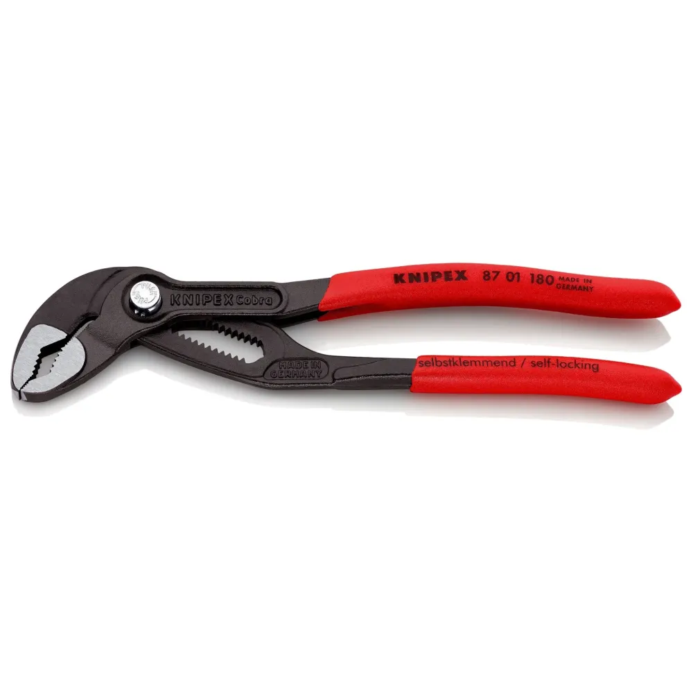 Codo de Cobre Knipex 87 01 180 SB - Tenaza Cobra® 180 mm con mangos PVC en blister