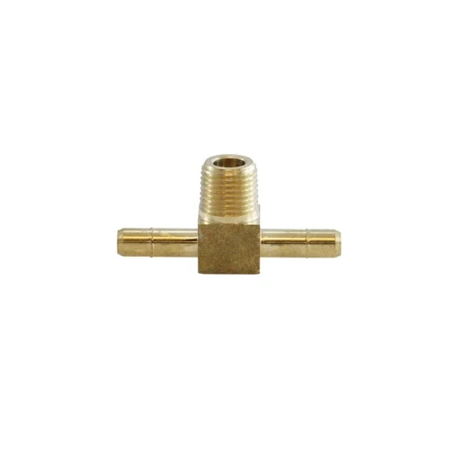 1/4 Barbed x 1/8 MPT Mini Latón Tee Connector 07072-0402