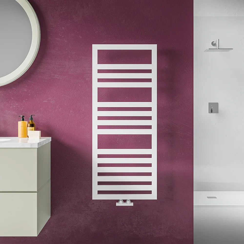 Termoarredo piatto Lazzarini 1200x500 mm interasse 400 mm/50 mm modello Urbino finitura Bianco