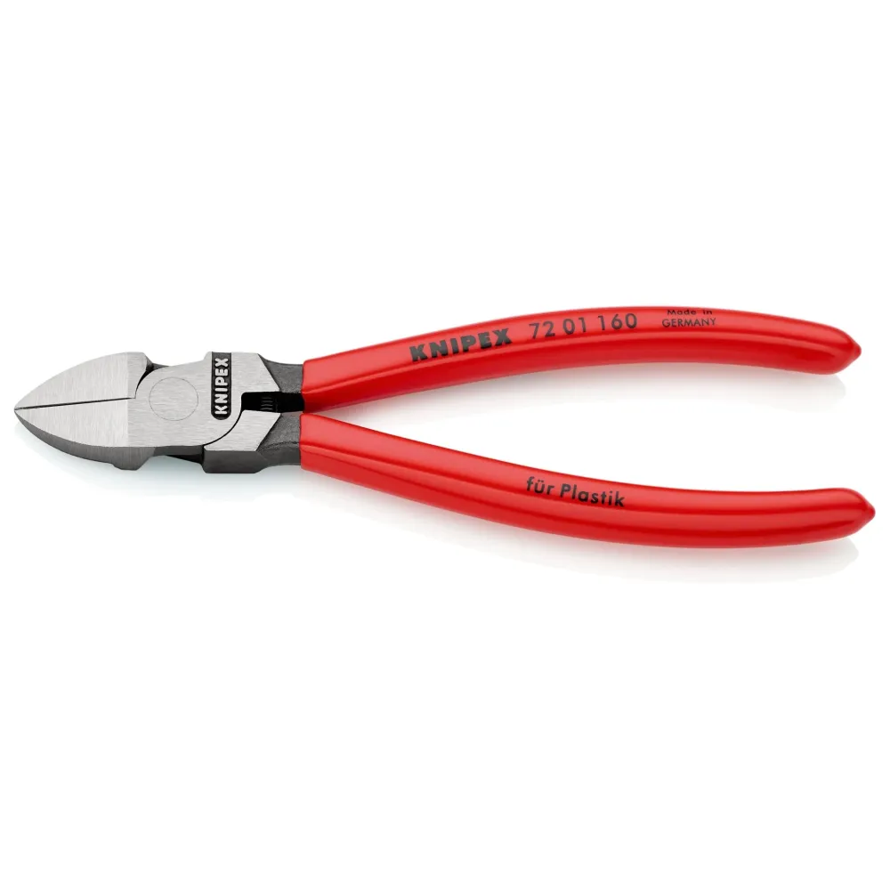 Knipex 72 01 160 - Alicate de corte diagonal para plástico 160 mm con mangos PVC