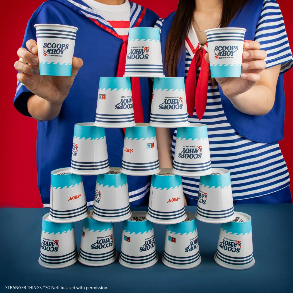 Conjunto de 24 vasos de papel Scoops Ahoy Resistente la Corrosión