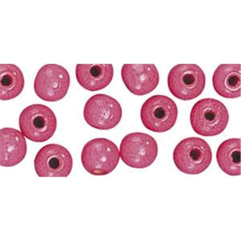 Bolas alemanas de madera 6mm rosa obvio