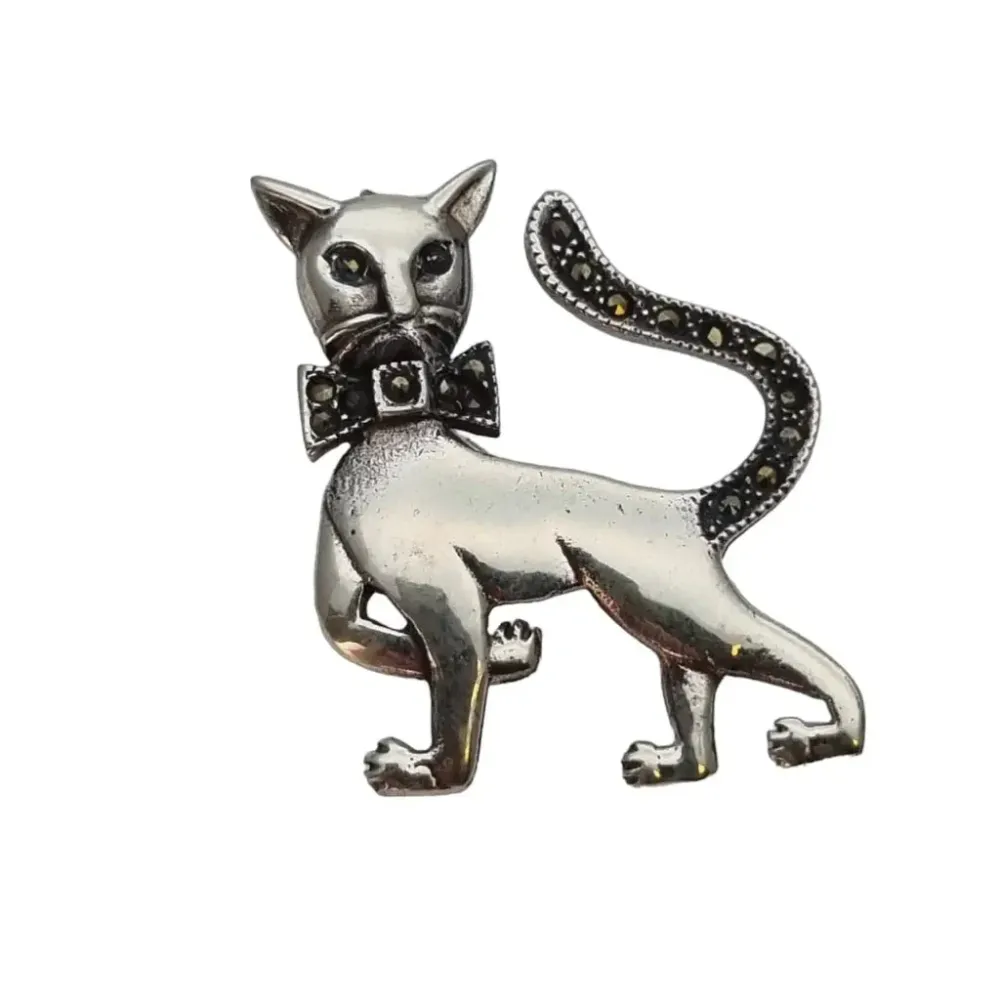 Acero Inoxidable Broche de plata de gato, pin de plata de gato, broche de plata de ley.
