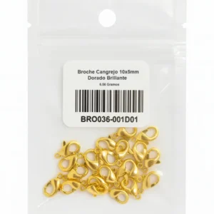 Broche Cangrejo 10x5mm Dorado Resplandeciente