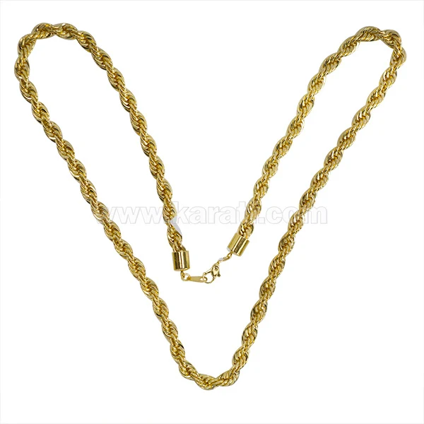 Collar Karati de cadena torzal de 50 cm, dorado