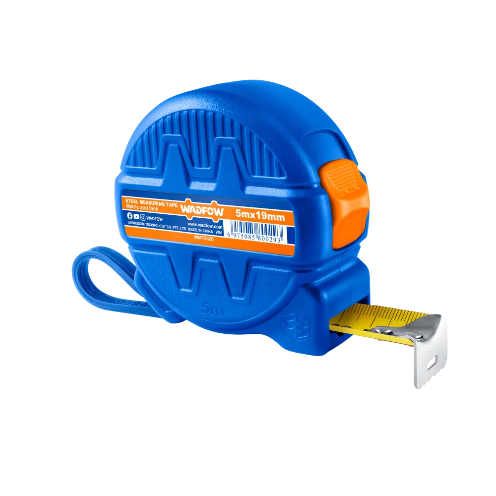 Flexómetro 5Mx19mm 1 Botón Mts/Pulg WADFOW WMT4320