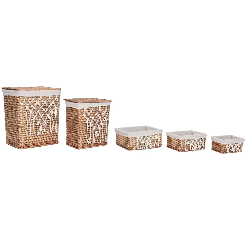 CESTA ROPA SET 5 MIMBRE ALGODON 47X35X55 SIN ADITIVOS