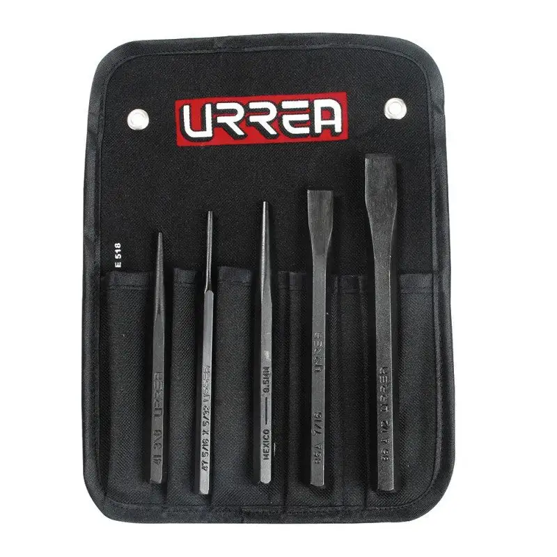 Certificado OEM Juego de cinceles, punzones y botadores con 5 piezas, no.4 Urrea