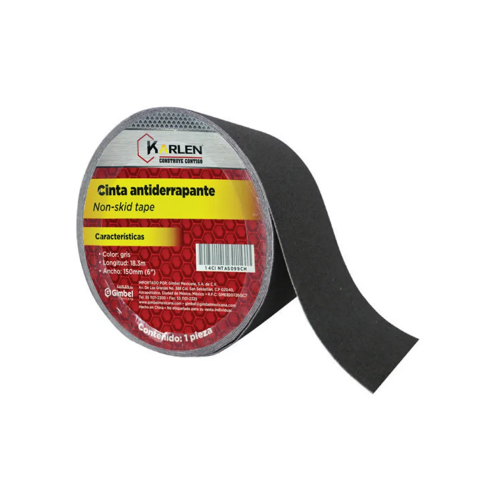 Cinta Anti-Derrapantes 6" 18.3mmgis con Tensión Alta
