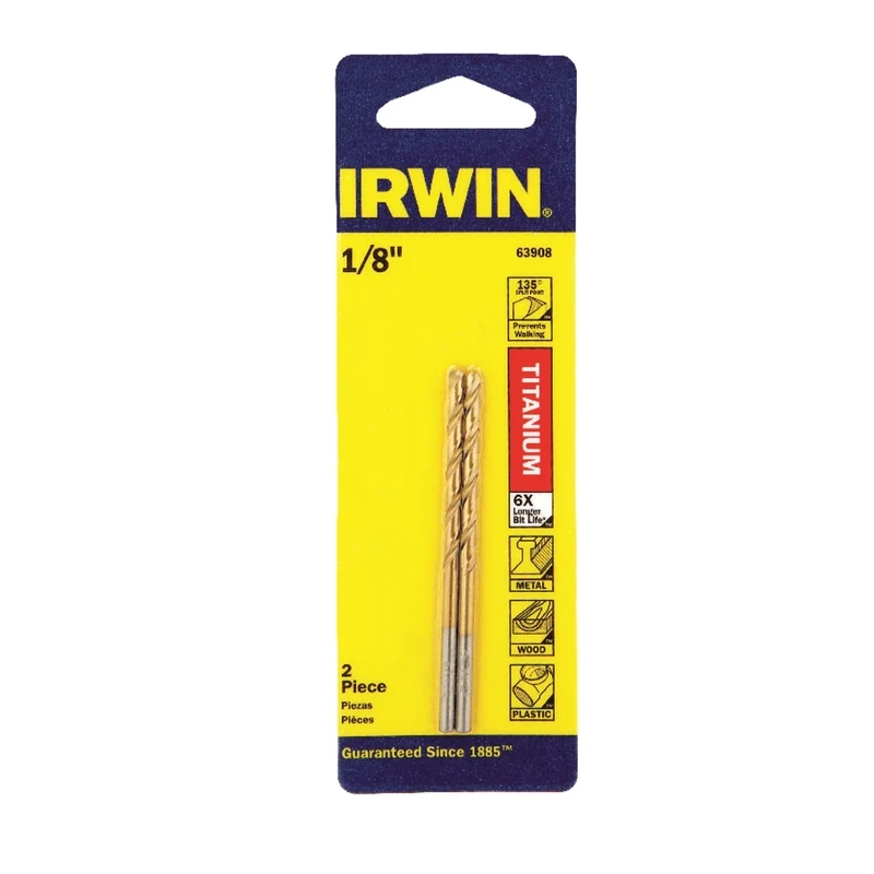 Irwin 1/8 . X 2-3/4 . L High Speed Steel Drill Bit Set Straight Shank 2 pc (Pack 3)