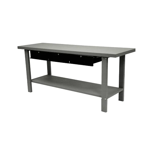 Banco de trabajo industrial Homak de acero gris, 79 pulgadas, 3 cajones, GW00550160