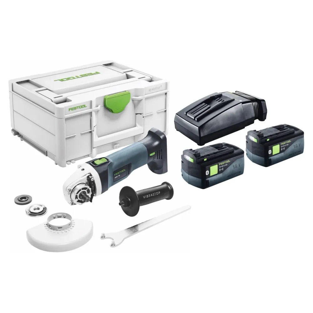 Festool AGC 18-125 5,0 EBI-Plus Amoladora angular sin cable 18 V 125 mm Brushless ( 577700 ) + 2x baterí 5,0 Ah + cargador...
