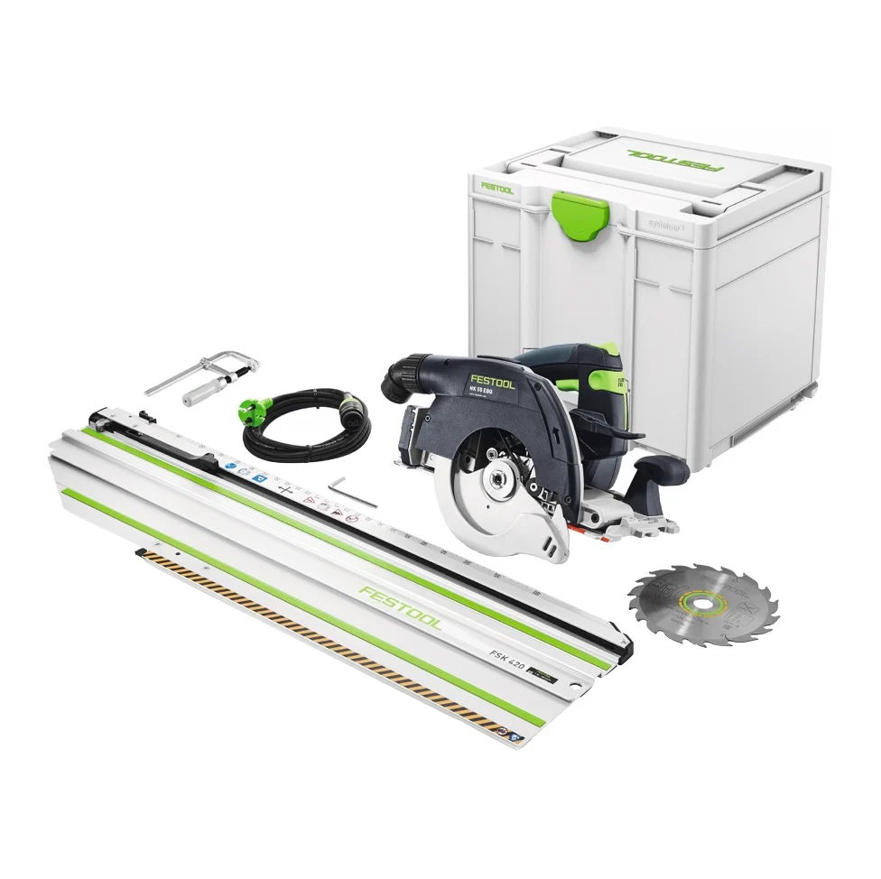 Sierra circular manual Festool HK 55 EBQ Plus FSK 420 1200 W 160 mm (576131) + hoja de sierra circular + guí de corte + Sy...