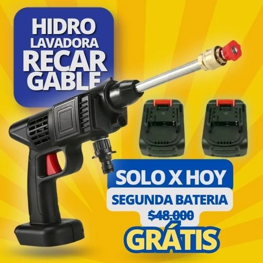 🚿 Hidrolavadora Portátil Doble Potencia: ¡Con Baterí Extra Gratis! 🎁