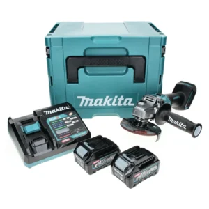 Amoladora angular baterí Makita GA 005 GD201 40 V máx. 125 mm sin escobillas XGT + 2x baterí 2,5 Ah + cargador + Makpac