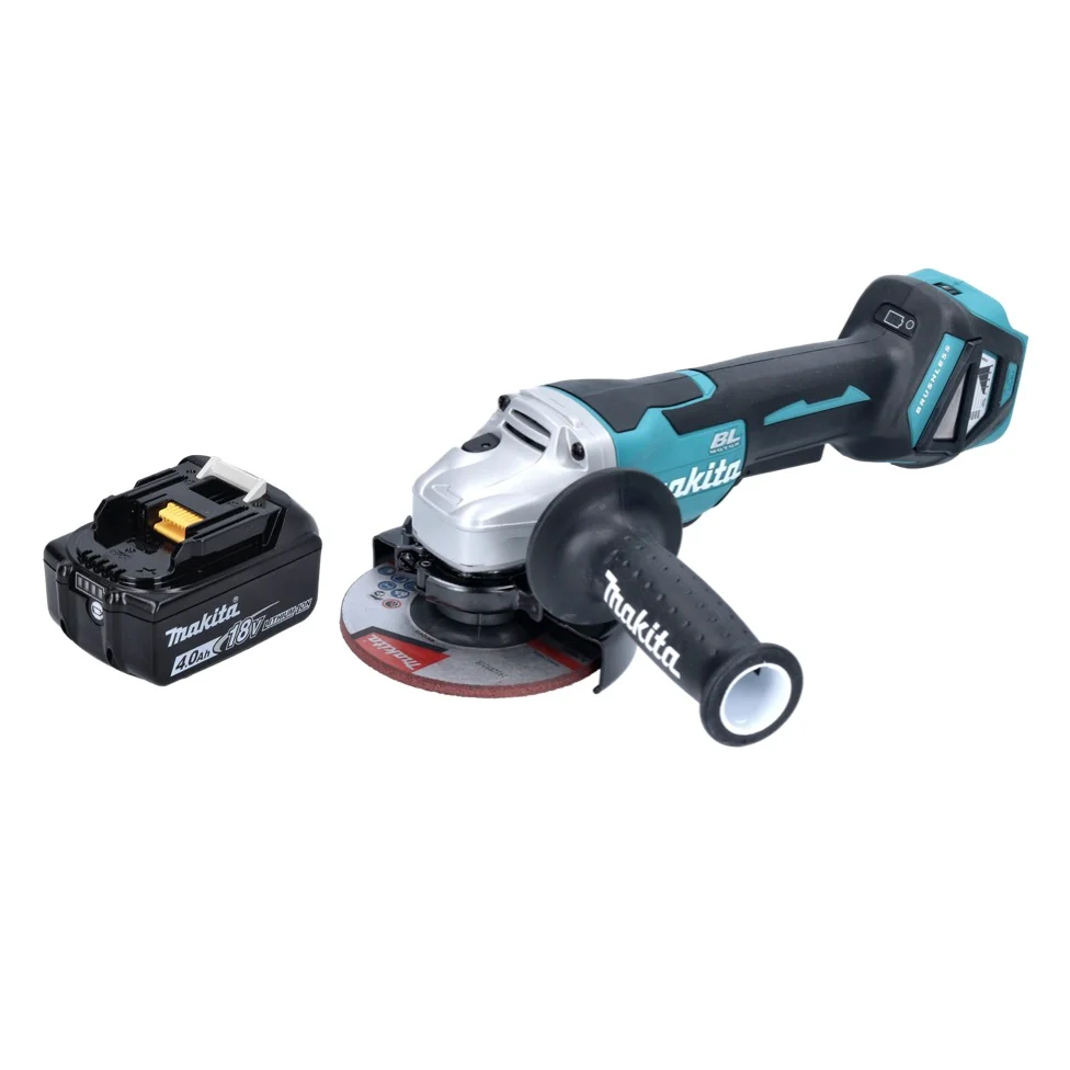 Amoladora angular baterí Makita DGA 515 M1 18 V 125 mm sin escobillas + 1x baterí 4,0 Ah - sin cargador