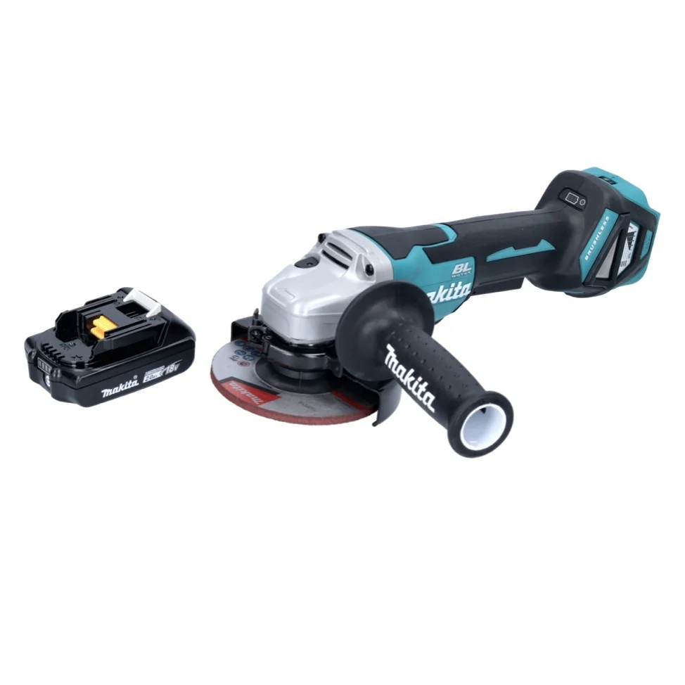 Amoladora angular baterí Makita DGA 515 A1 18 V 125 mm sin escobillas + 1x baterí 2,0 Ah - sin cargador