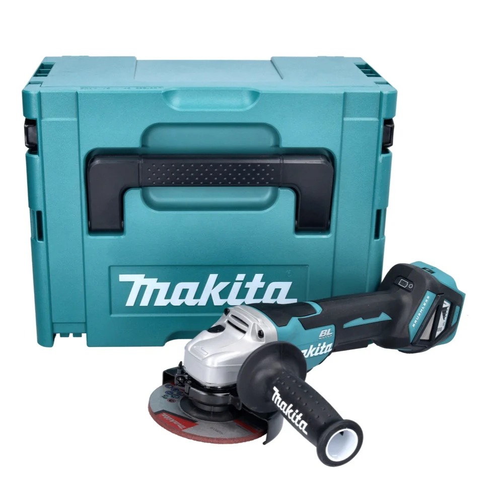Amoladora angular baterí Makita DGA 515 ZJ 18 V 125 mm sin escobillas + Makpac - sin baterí, sin cargador