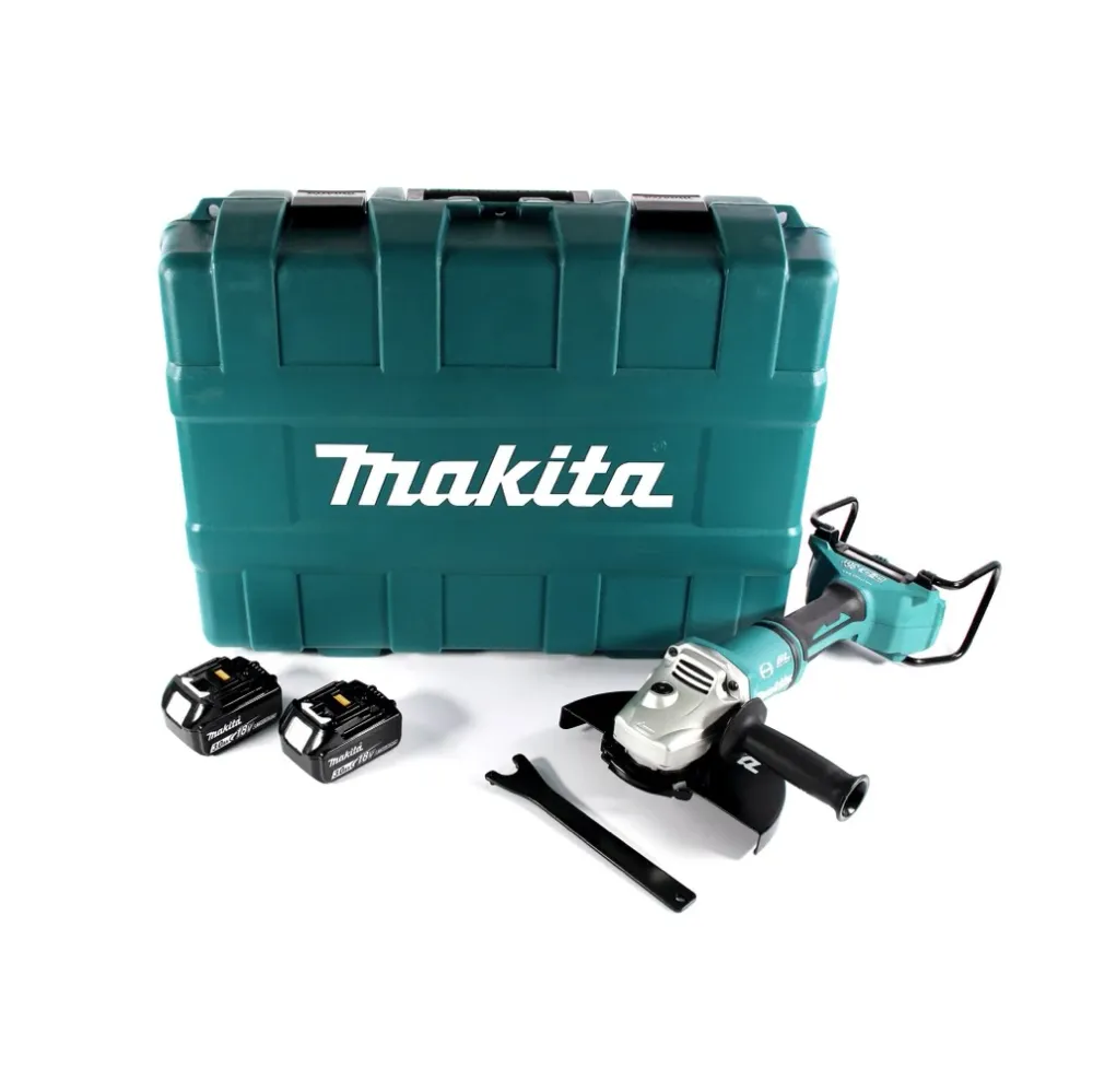 Amoladora angular baterí Makita DGA 900 FK 36 V (2x 18 V) 230 mm sin escobillas + 2x baterí 3,0 Ah + maletín - sin cargador