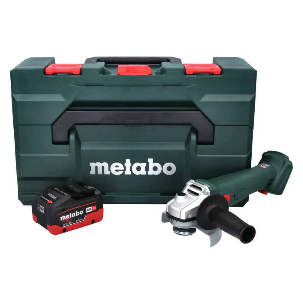 Amoladora angular sin cable Metabo W 18 L 9-125 Quick 18 V 125 mm + 1x baterí 5,5 Ah + metaBOX - sin cargador