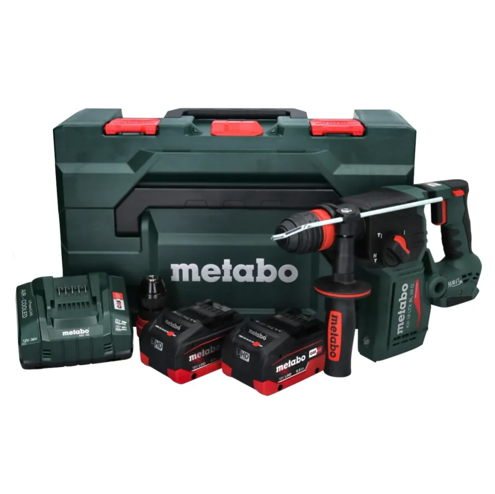 Martillo combinado sin cable Metabo KH 18 LTX BL 24 Q 18 V 2,2 J + 2x baterí 8,0 Ah + cargador + metaBOX