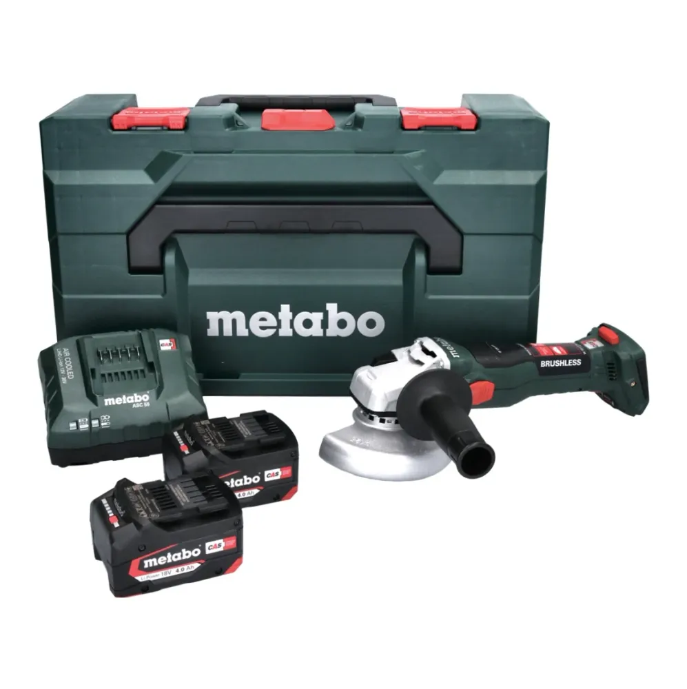 Metabo W 18 LT BL 11-125 amoladora angular sin cable 18 V 125 mm ( 613052510 ) sin escobillas + 2x baterí recargable 4,0 A...