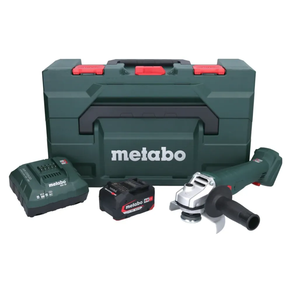 Metabo W 18 7-125 Amoladora angular sin cable 18 V 125 mm + 1x baterí 4,0 Ah + cargador + metaBOX