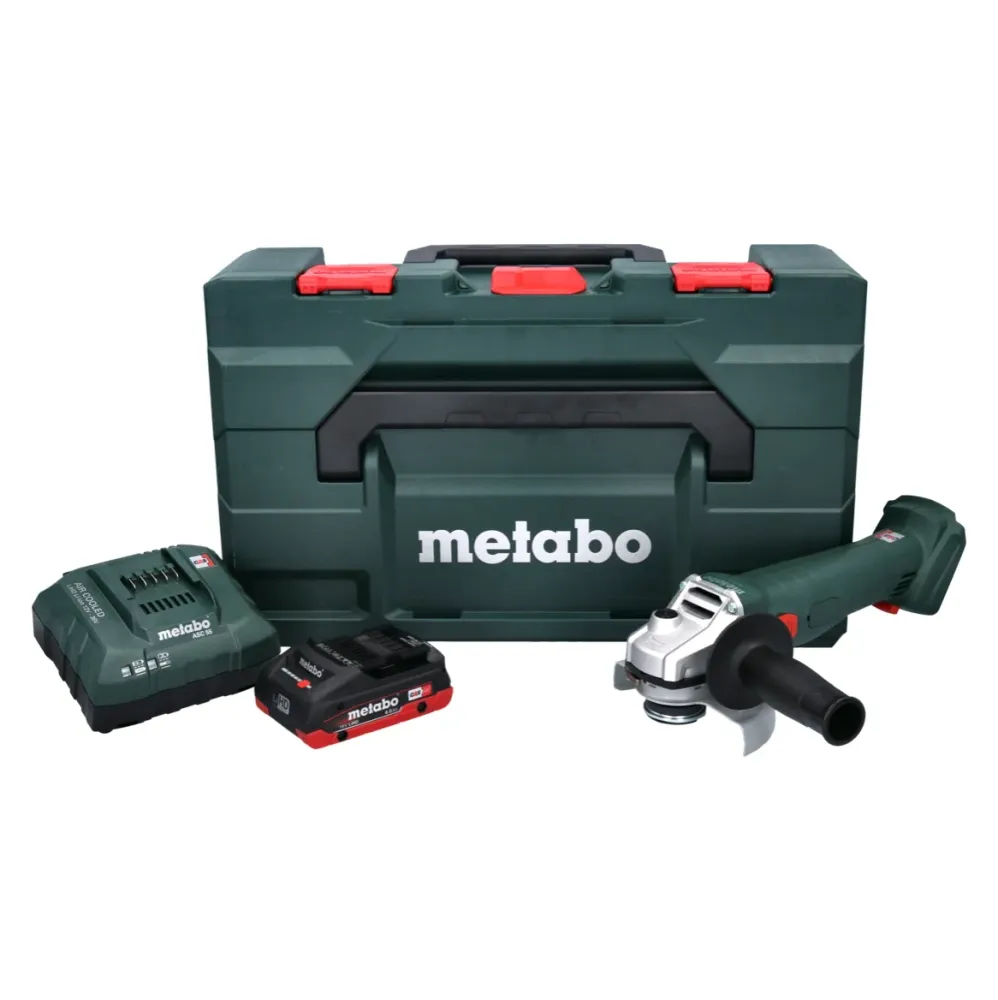 Metabo W 18 L 9-125 Amoladora angular de baterí Quick 18 V 125 mm + 1x baterí 4,0 Ah + cargador + metaBOX