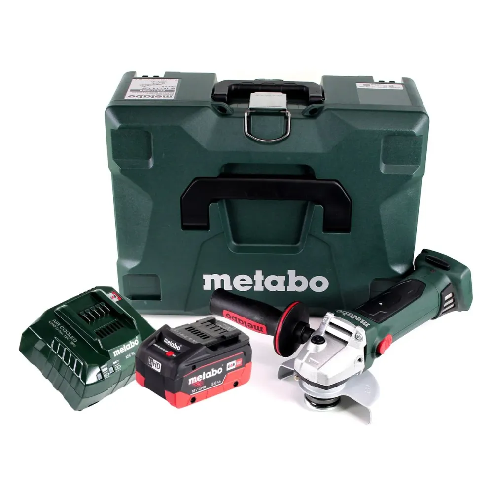 Metabo W 18 LTX 125 Amoladora angular baterí Quick 18 V 125 mm + 1x baterí 8,0 Ah + cargador + MetaLoc