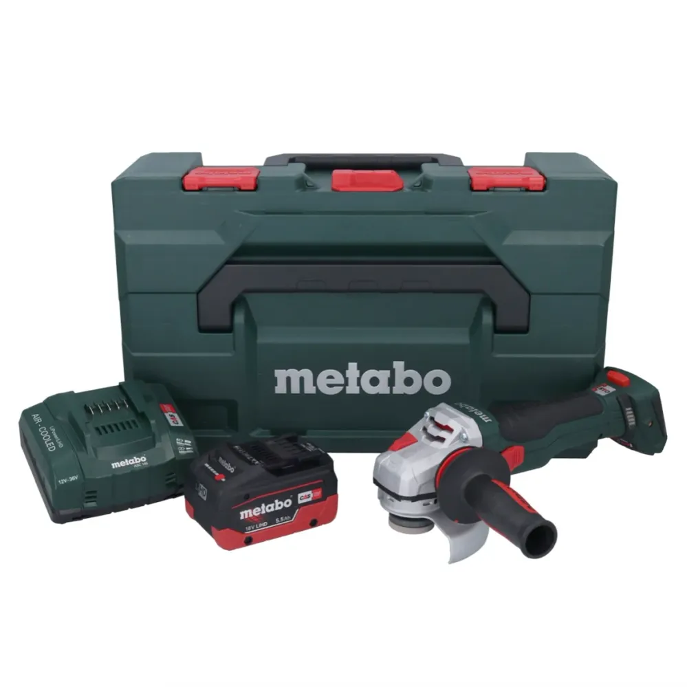 Metabo WB 18 LTX BL 15-125 Quick amoladora angular sin cable 18 V 125 mm sin escobillas + 1x baterí recargable 5,5 Ah + ca...