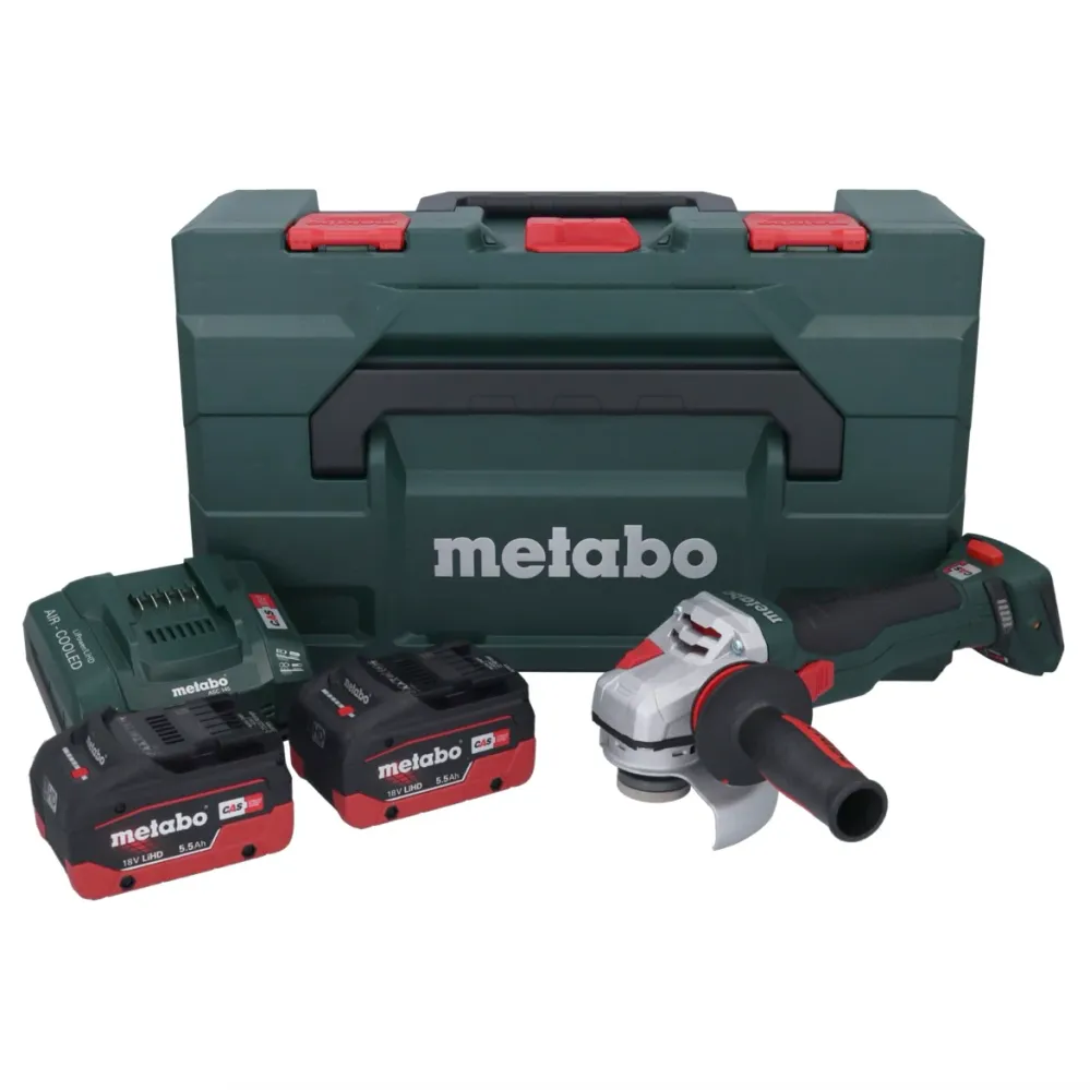 Metabo WB 18 LTX BL 15-125 Quick amoladora angular sin cable 18 V 125 mm sin escobillas + 2x baterí recargable 5,5 Ah + ca...
