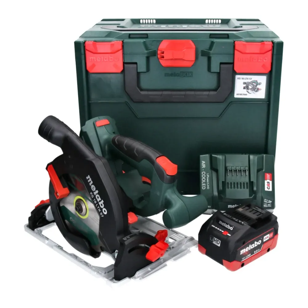 Metabo KS 18 LTX 57 Sierra circular sin cable 18 V 165 mm + 1x baterí 8,0 Ah + cargador + metaBOX