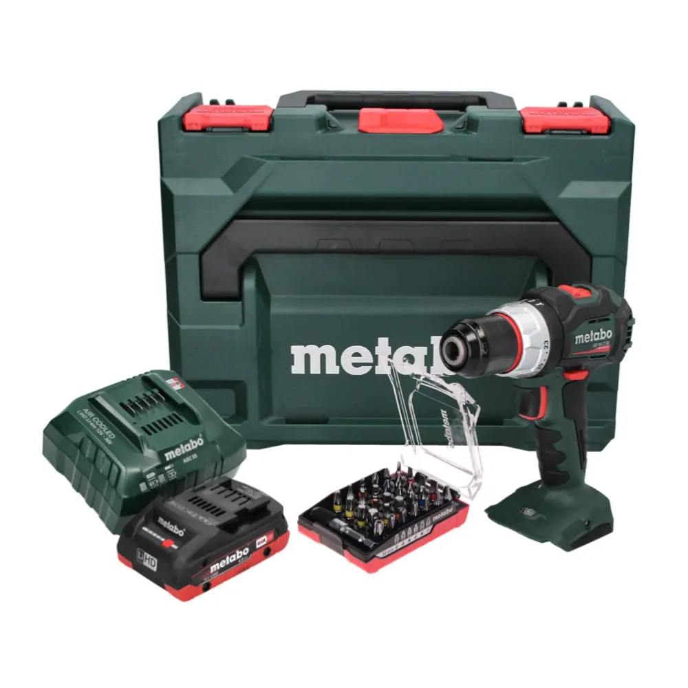 Taladro percutor baterí Metabo SB 18 LT BL 18 V 75 Nm sin escobillas + 1x baterí 4,0 Ah + cargador + juego de puntas 32 pi...