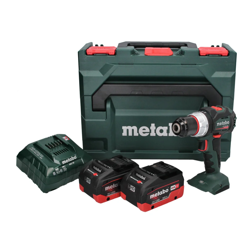 Taladro percutor baterí Metabo SB 18 LT BL 18 V 75 Nm sin escobillas + 2 baterías 8,0 Ah + cargador + metaBOX