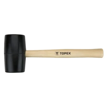 Martillo de goma 58 mm/450 g, mango de madera Topex