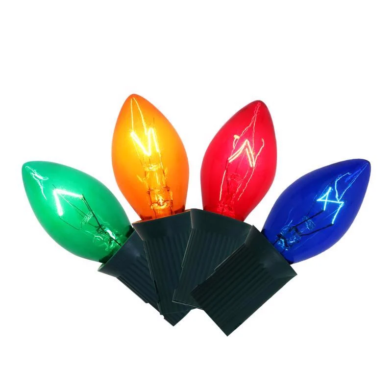 Celebrations Incandescent C7 Multicolored/Clear 4 ct Replacement Christmas Light Bulbs 0.08 ft. - Deal Week