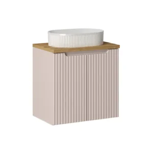 Mueble lavabo individual 60cm 2 puertas Riva Cachemira y Madera