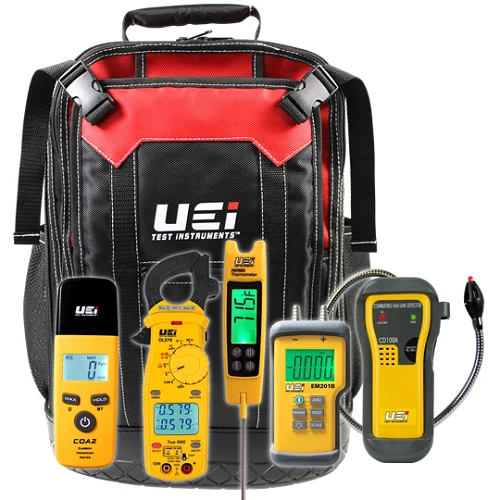 Gas Furnace Installation Kit including Clamp Meter, Manometer, Leak Detector, CO Detector, and Thermometer 521KIT para Afi...