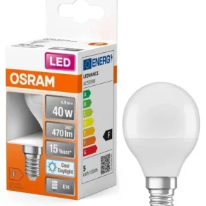 431010 LAMPARA ESFERICA LED E14 5,5W 6500K STAR OSRAM