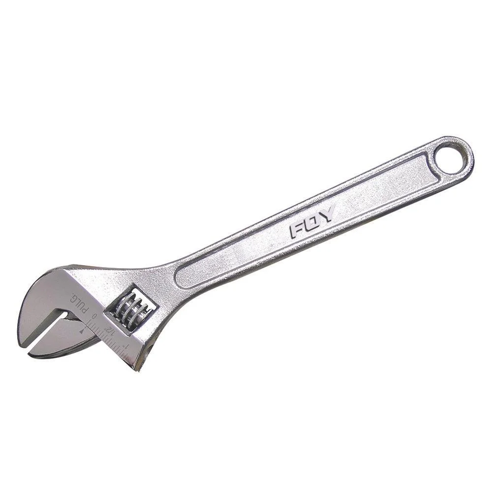 Llave ajustable 12" cromada, foy