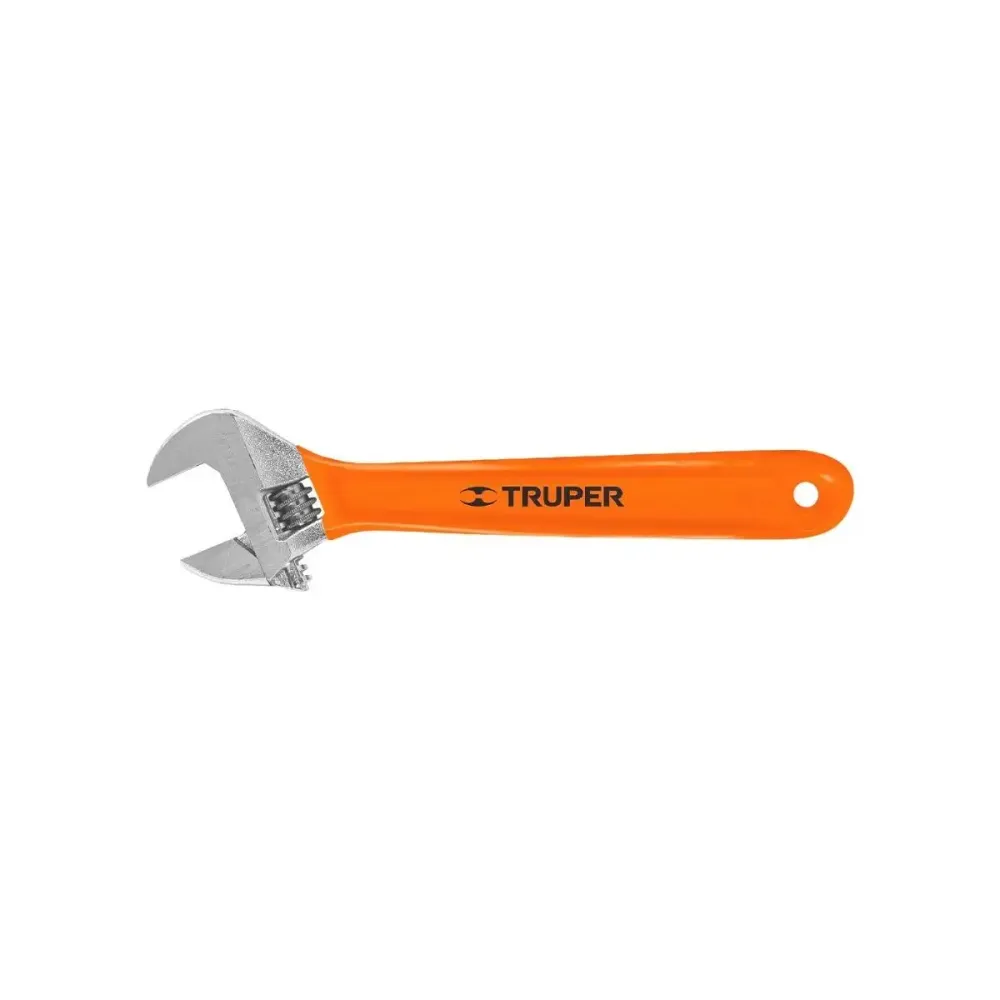 Llave ajustable perico 10" cromada mango de pvc truper 15511