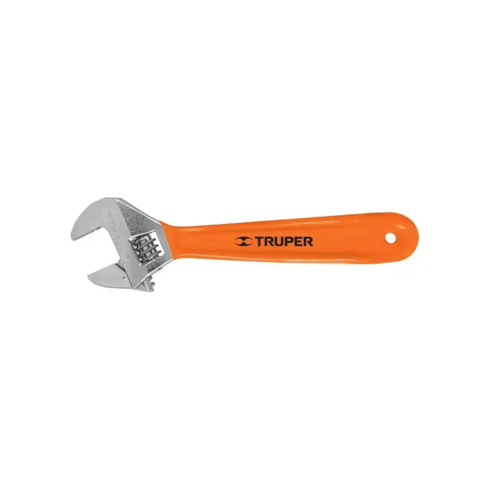 Llave ajustable perico 8" cromada mango de pvc truper 15510