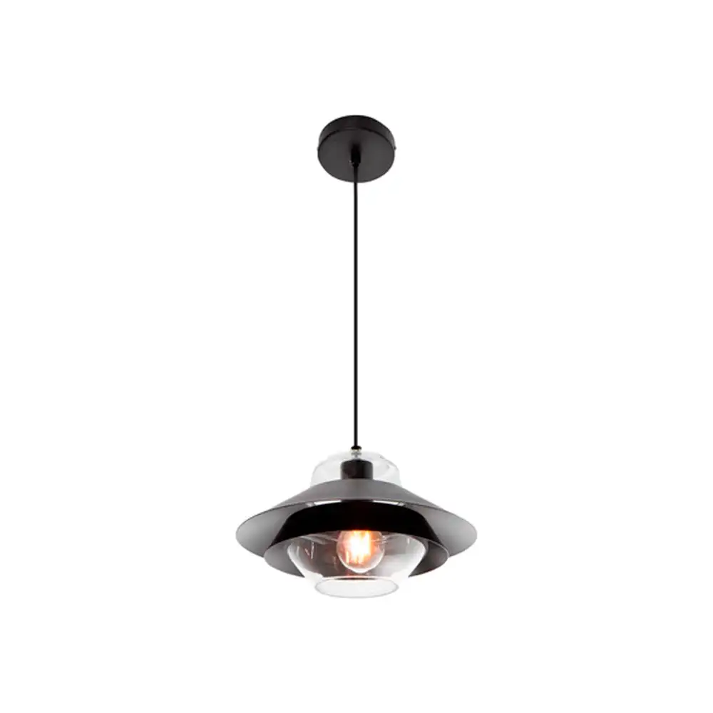 Lampara colgante acabado negro socket e27 40w 1 luz 120v30.3X18.5 Estilo reciente