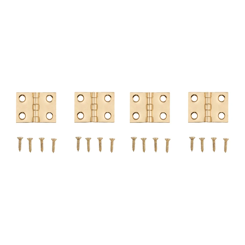 Bisagra ancha de latón macizo de 3/4 pulg. de National Hardware, paquete de 4