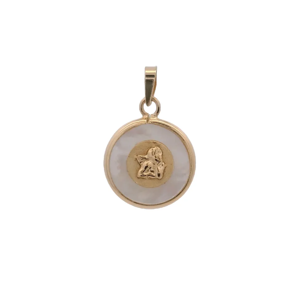 14KY GUARDIAN ANGEL 10.5MM MEDAL