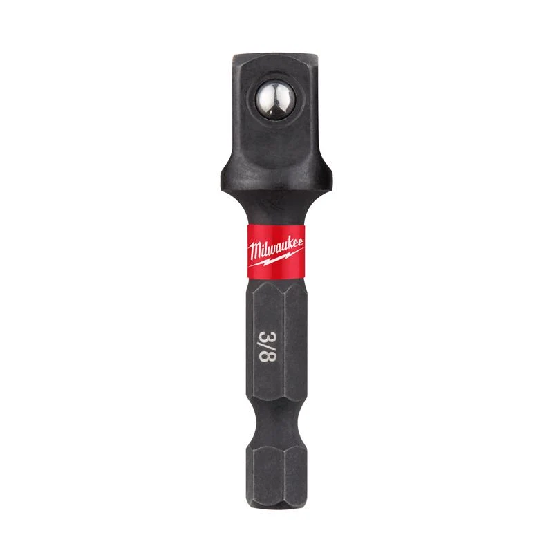 Adaptador de dado hexagonal/cuadrado Shockwave de Milwaukee Tool de 3/8" x 2" en L, acero tratado térmicamente, paquete de...