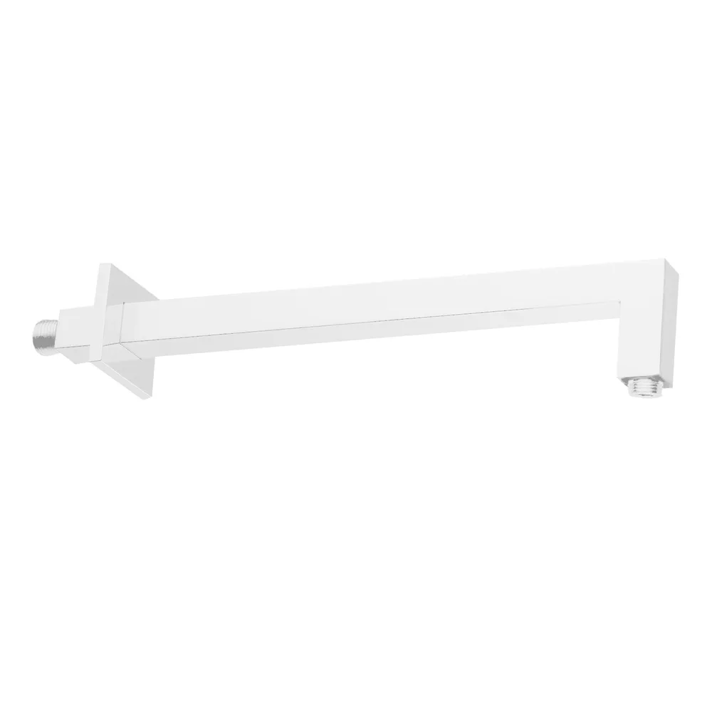 Brazo de ducha cuadrado de 40 cm Paffoni Level latón blanco mate con Estuche Protector