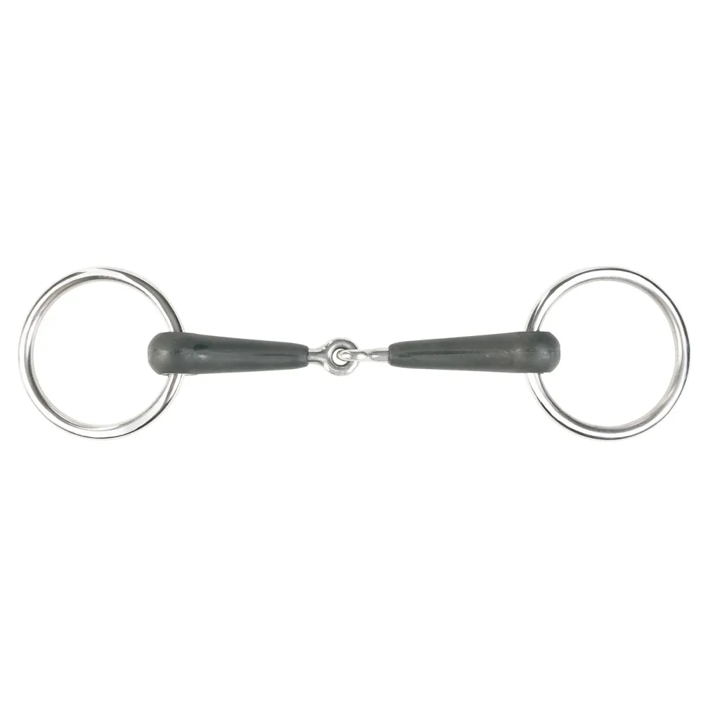 Loose Ring Jointed En caucho Bit Black 95 mm