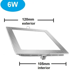 Papel para Paredes con Humedad PANEL LED EMPOTRAR CUADRADO 6w 3000K NIQUEL