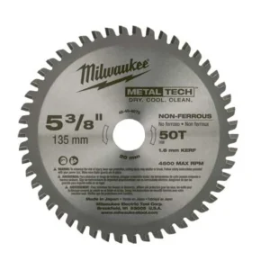 Hoja de sierra circular para corta metálico y r aluminio de 5-3/8" MilwaukeeTool 48-40-4075